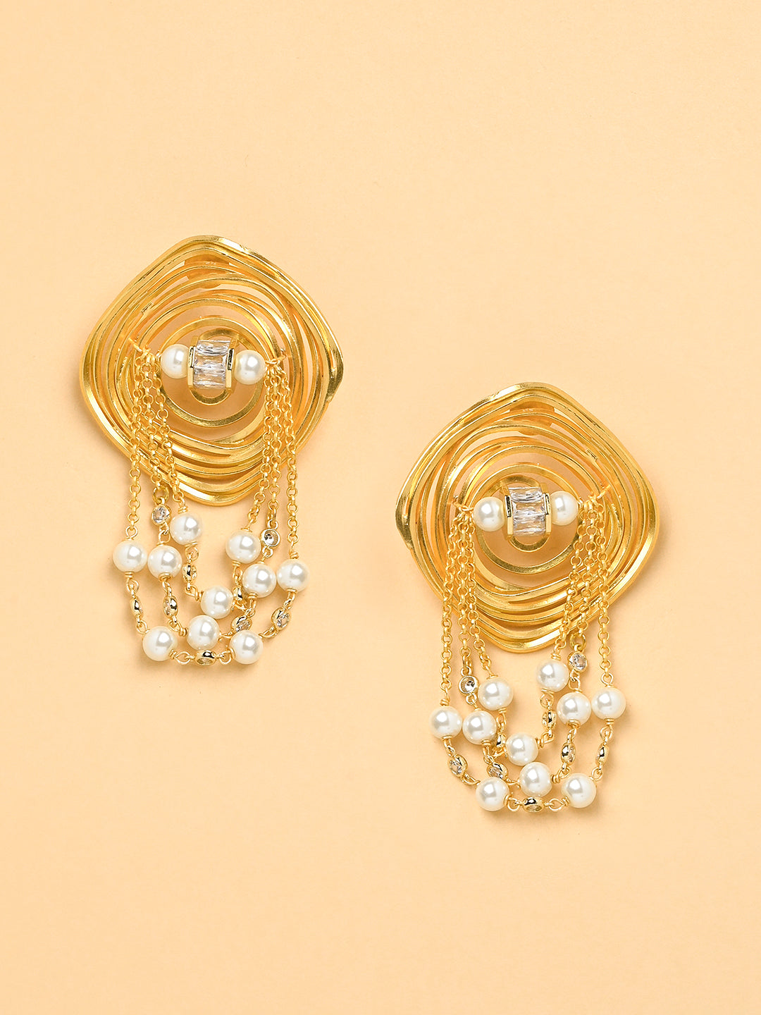 Dangling Pearl Studs