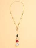 Load image into Gallery viewer, Red Gold Lariat Necklace
