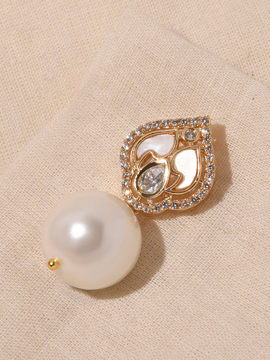 Opulent White Pearl Drop Earrings