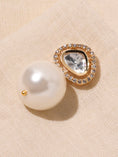 Load image into Gallery viewer, Kundan White Pearl Drop Earrings
