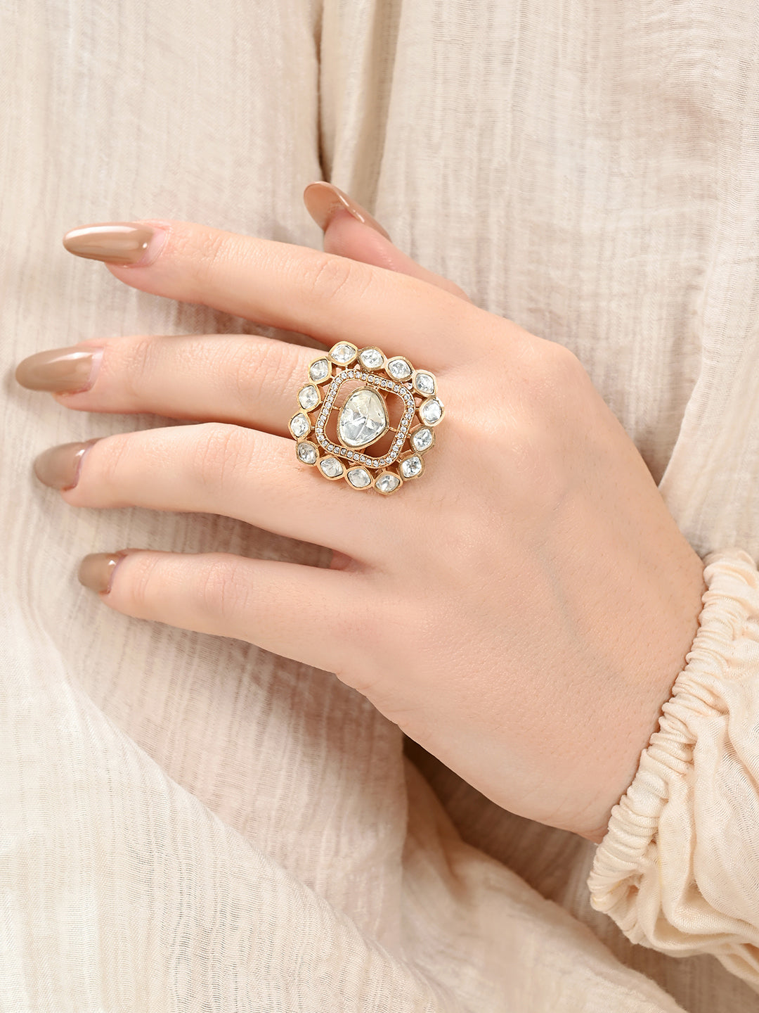 Enigmatic Polki Ring