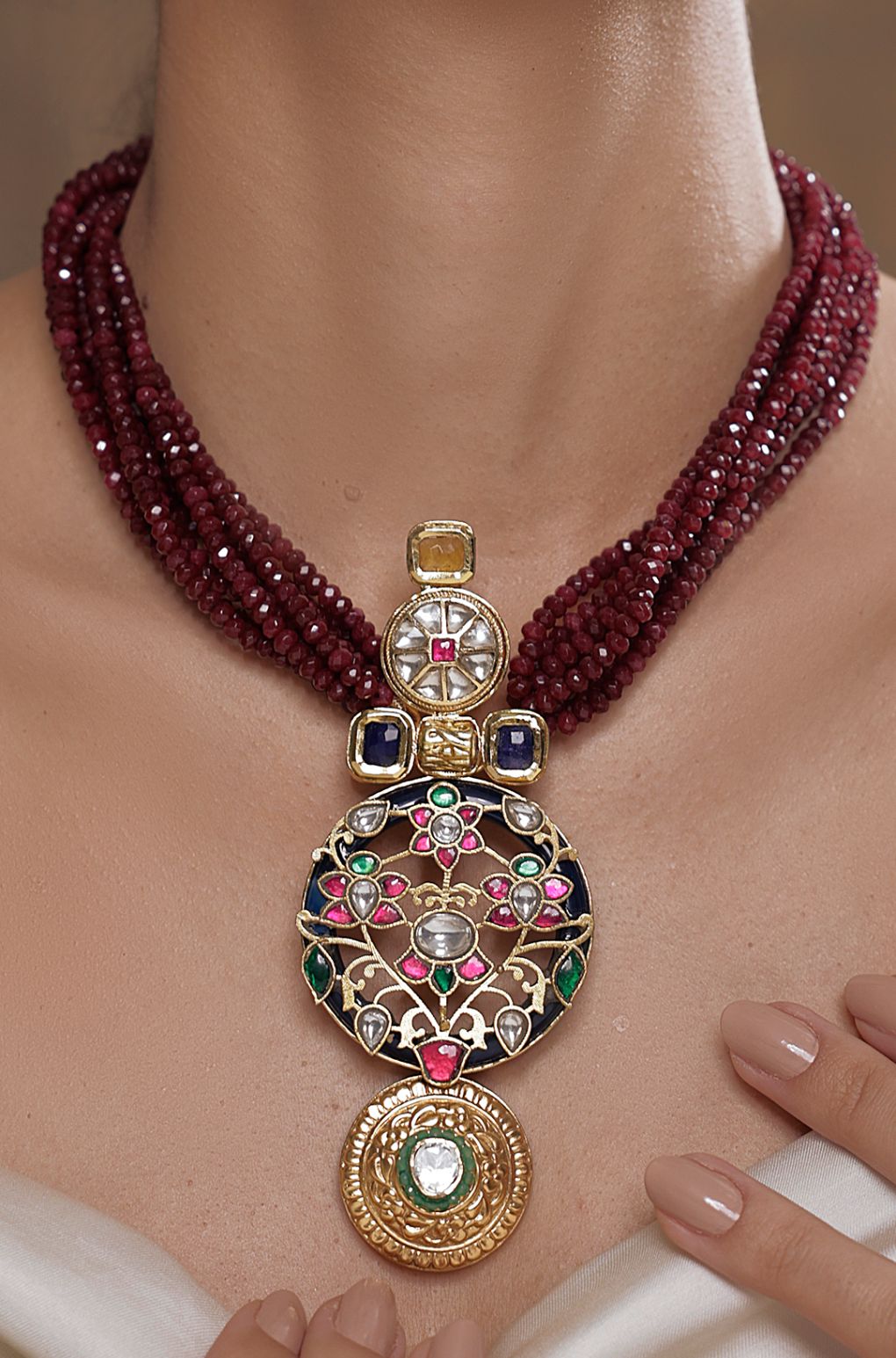 Crimson Elegance Fusion Necklace