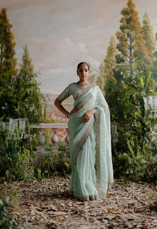 Sage Green Saree Set