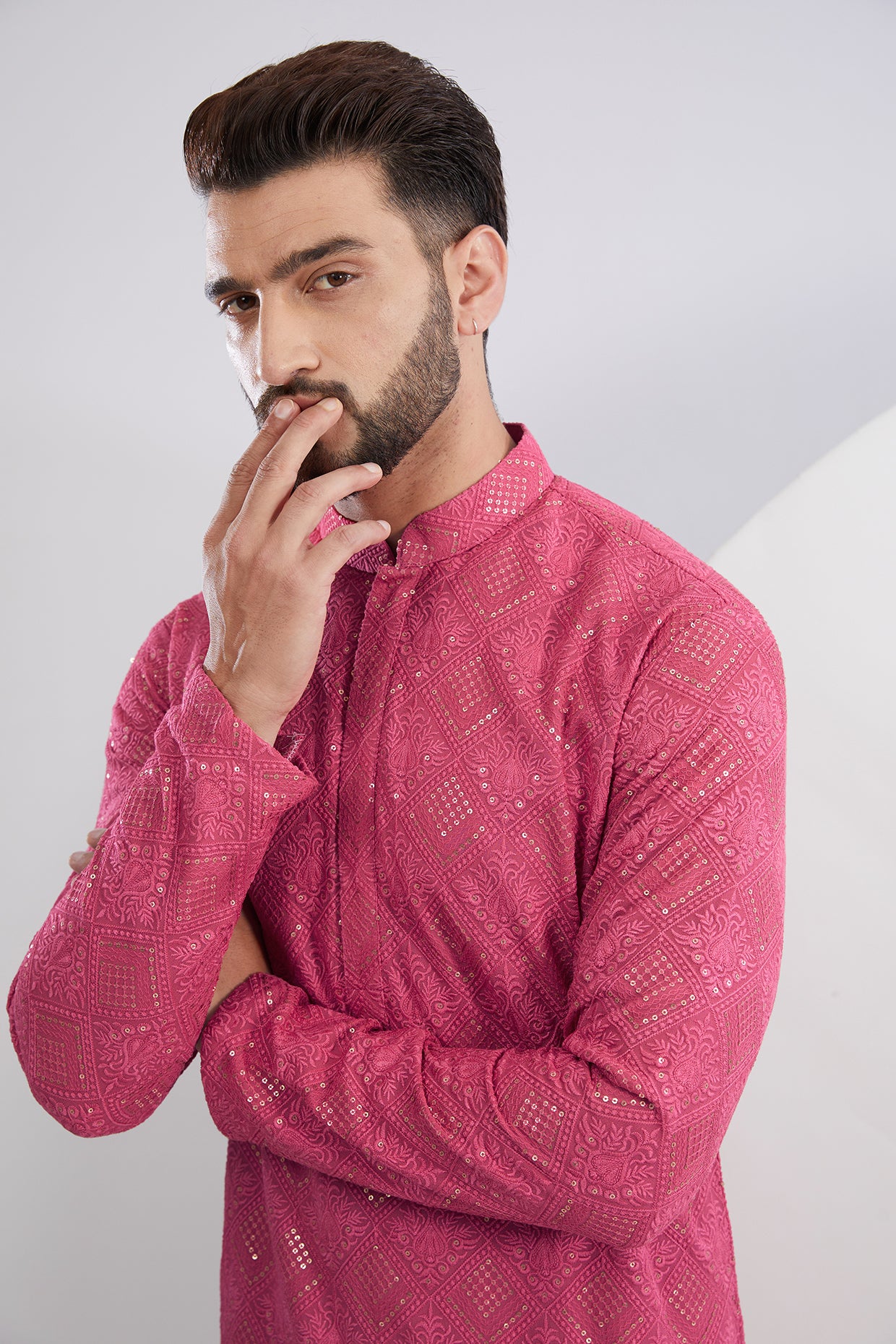 Hot Pink Chikankari Kurta