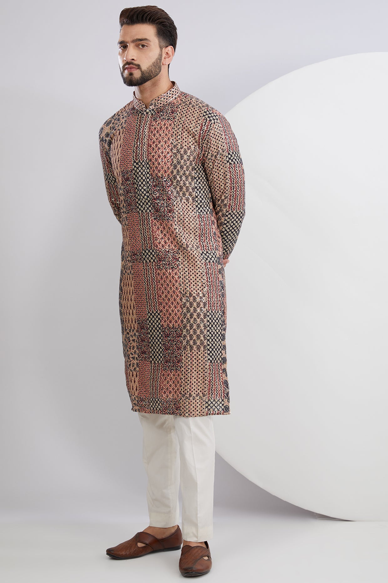 Kalamkari Print and Embroidered Kurta