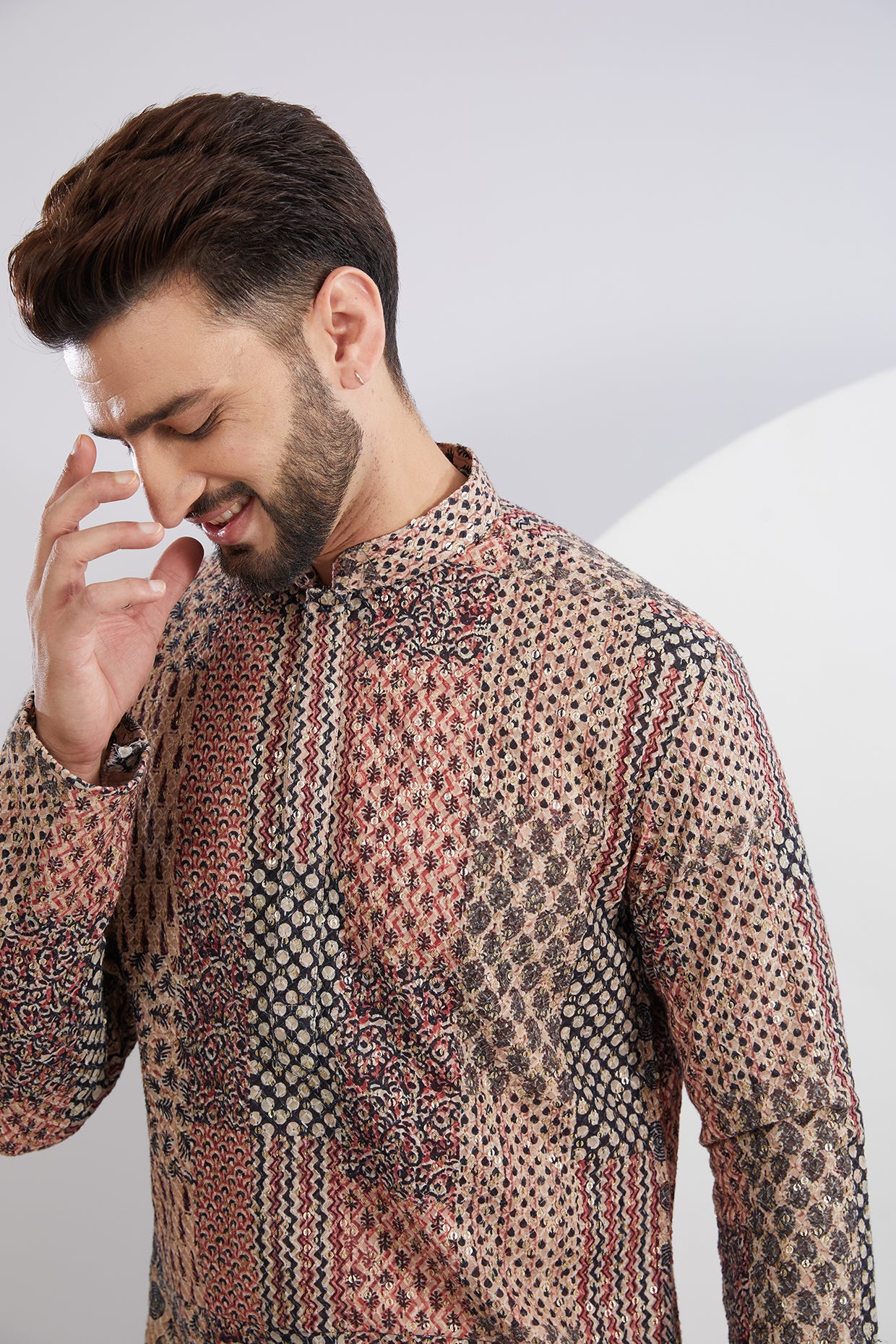 Kalamkari Print and Embroidered Kurta