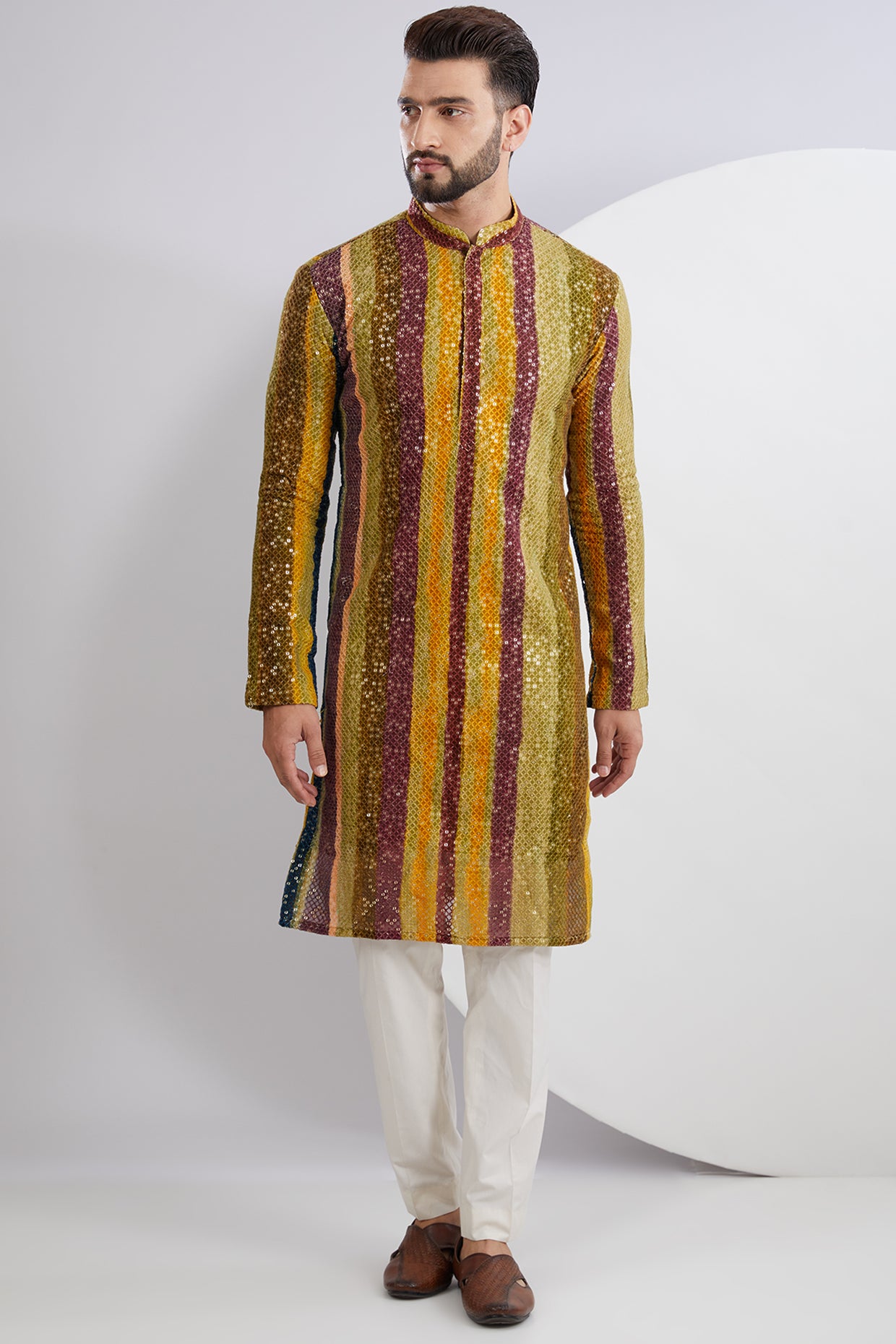 Vibrant Multi Thread and Sequins Kurta