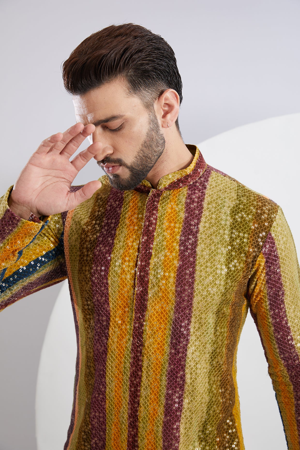 Vibrant Multi Thread and Sequins Kurta