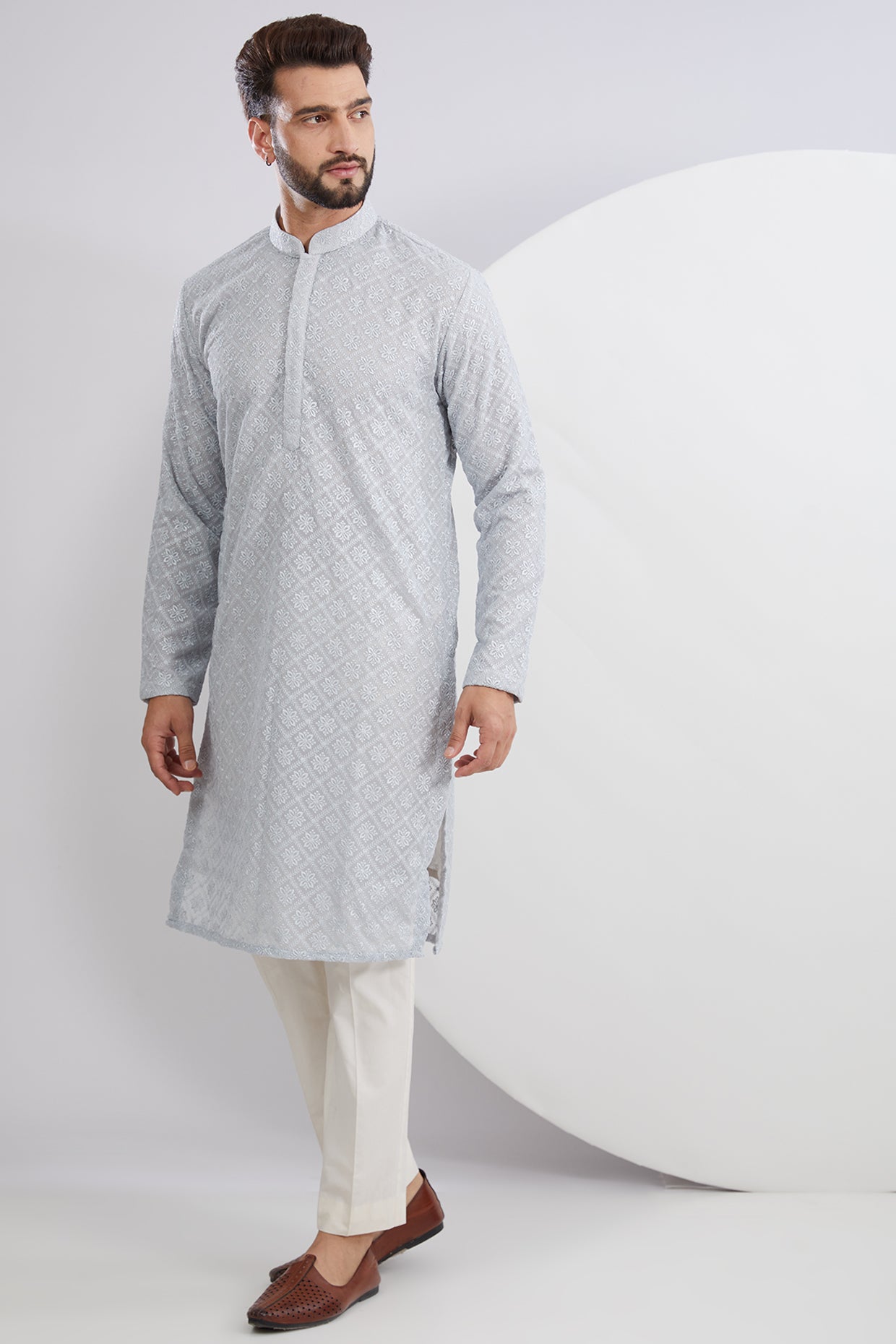 Sierra Blue Embroidered Kurta