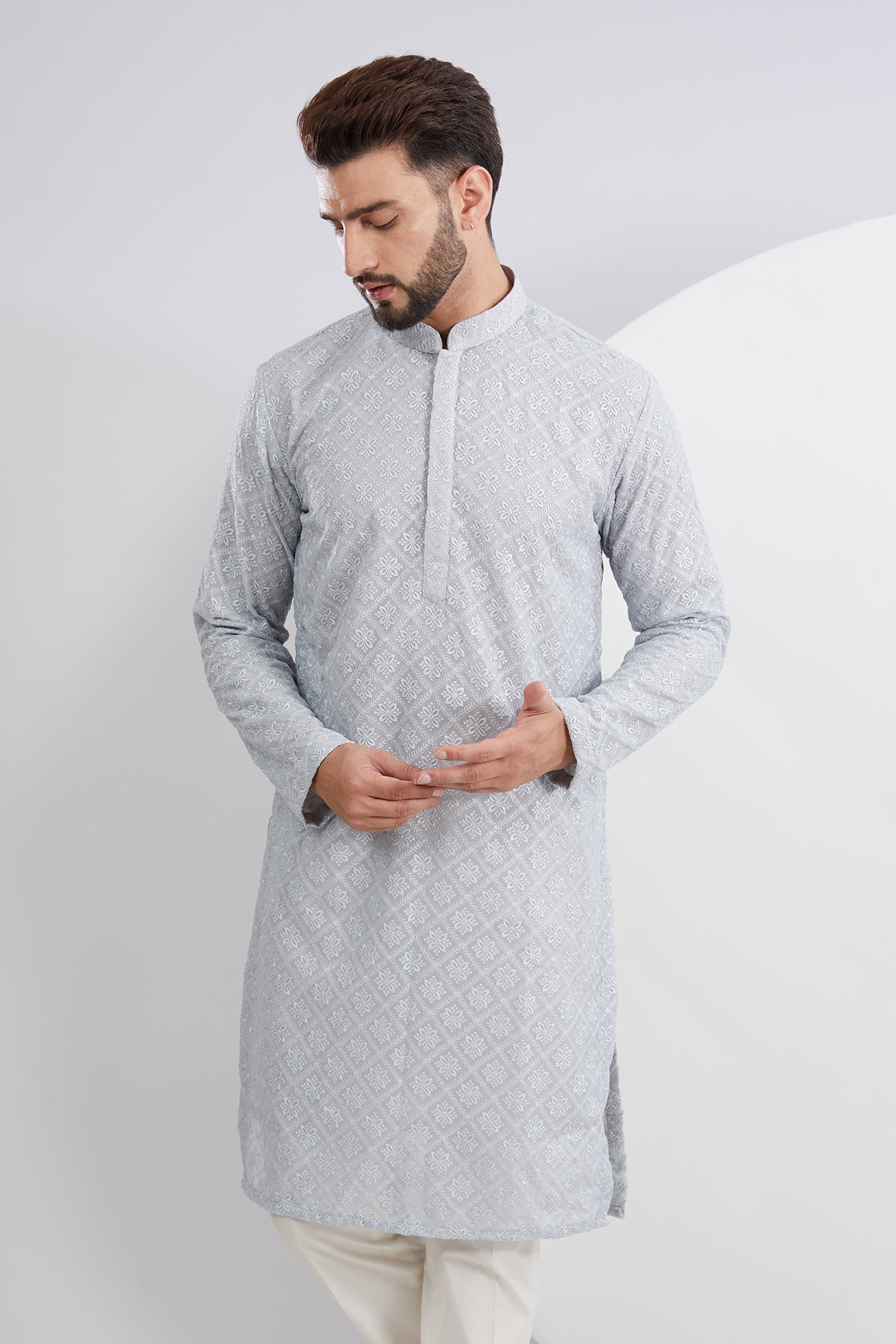 Sierra Blue Embroidered Kurta