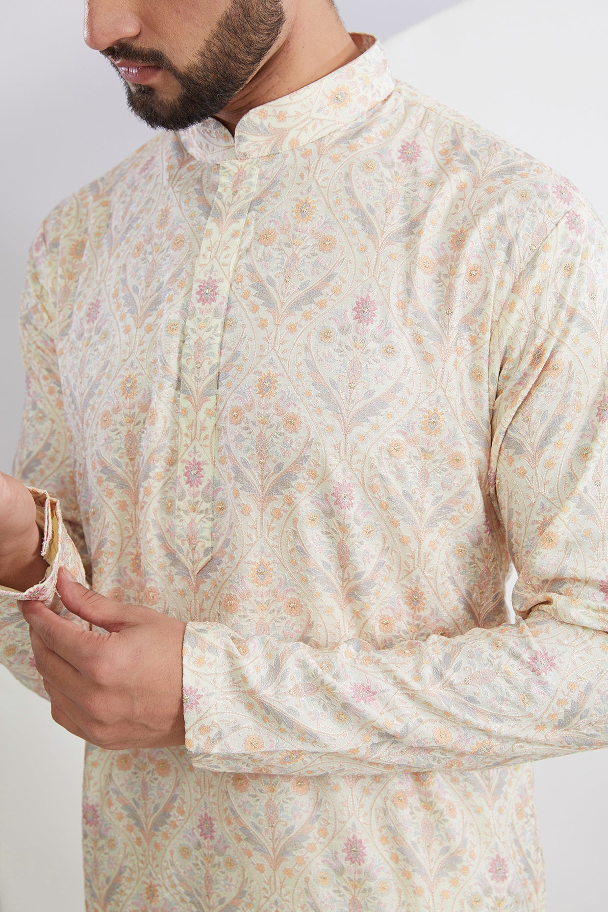 Ivory Multi Embroidered Kurta