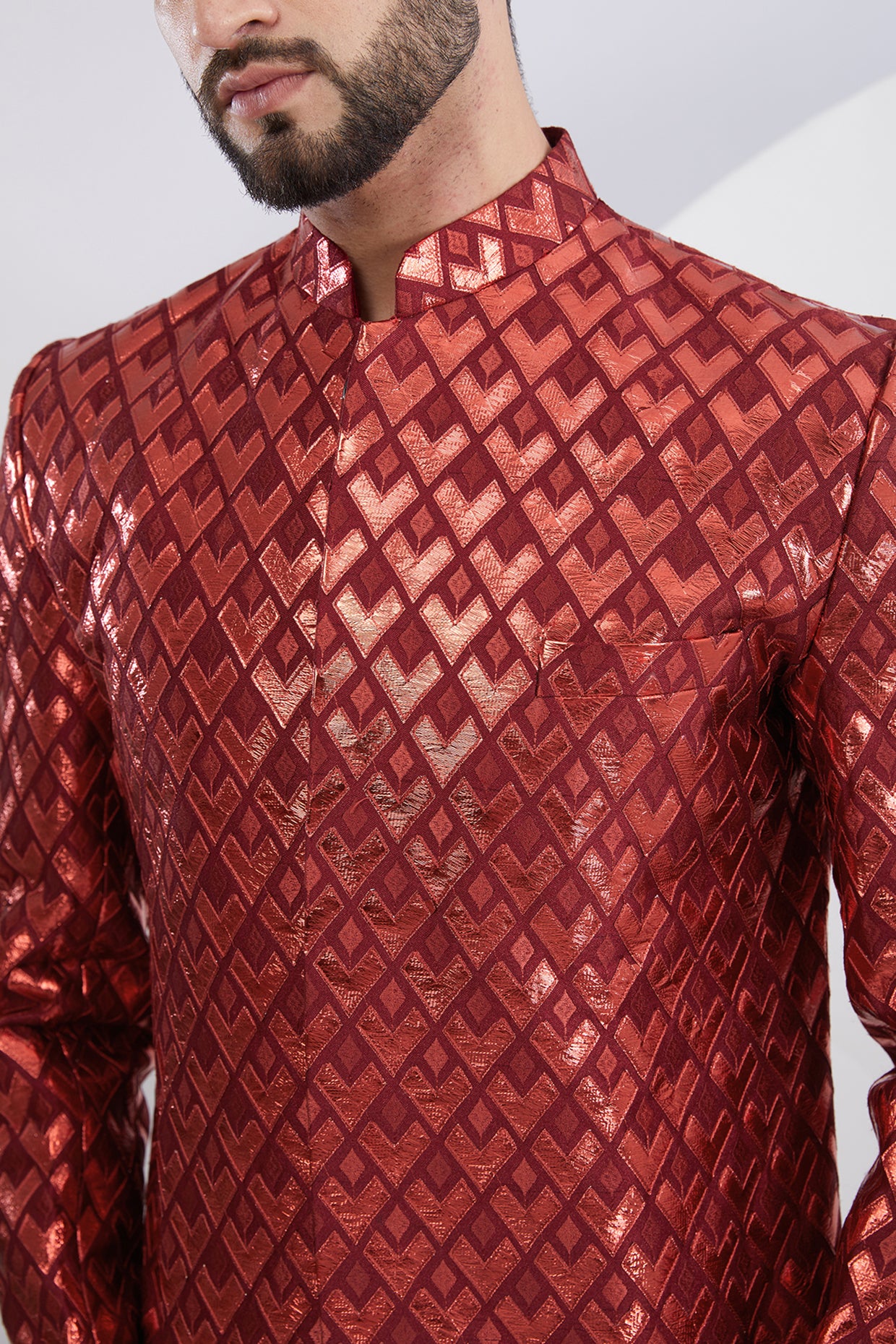 Royal Cut Reddish Maroon Indowestern