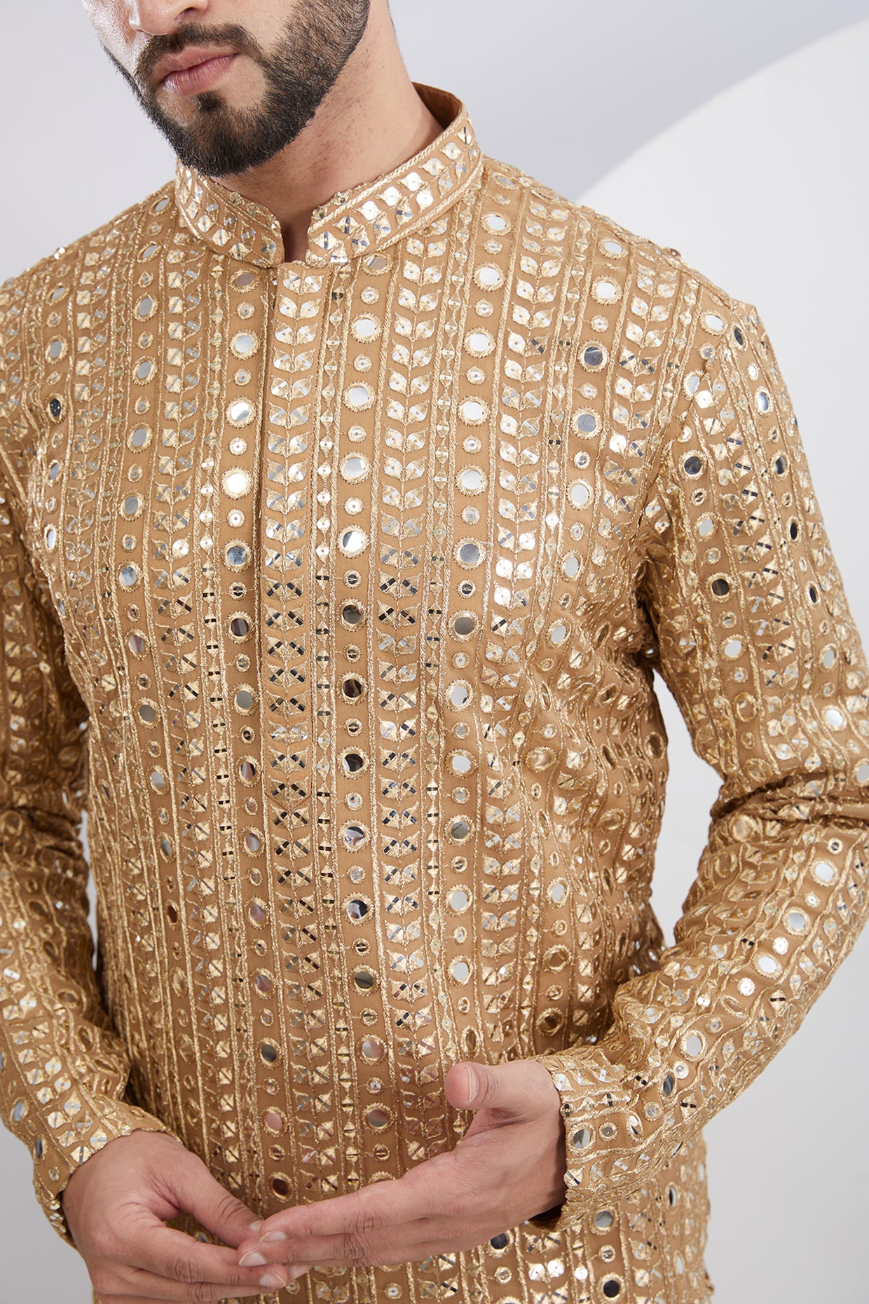 Copper Zari Mirrorwork Kurta