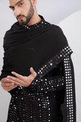 Load image into Gallery viewer, Black Mirrorwork Kurta paired with Mirrorwork Stole
