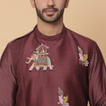 Load image into Gallery viewer, Maroon Aiarwat Kurta Set
