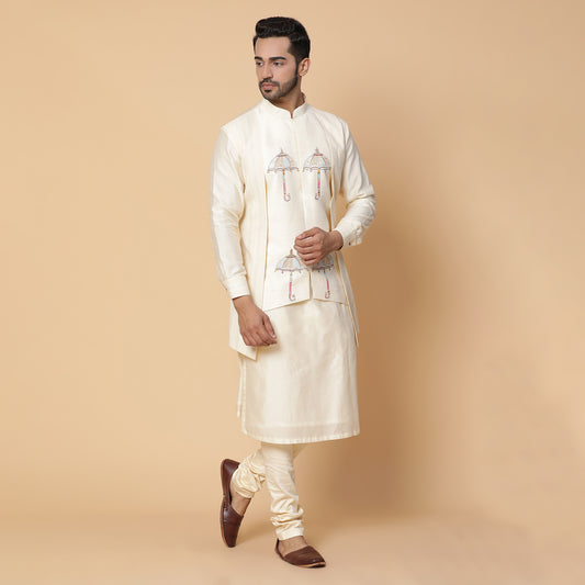 Cream Umbrella Kurta Set