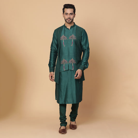 Rama Green Umbrella Kurta Set