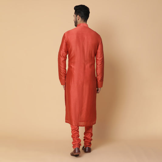 Orange Mud Chanderi Kurta Set