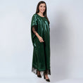 Load image into Gallery viewer, Green Sequin Full Length Kaftan with Fringe Detail
