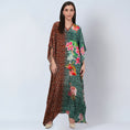 Load image into Gallery viewer, Brown and Turquoise Combination Animal Print Full Length Kaftan
