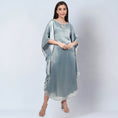 Load image into Gallery viewer, Blue Crystal Embroidered Round Kaftan
