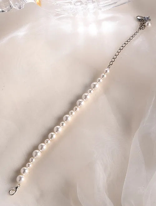 White Pearl Beaded Bracelet