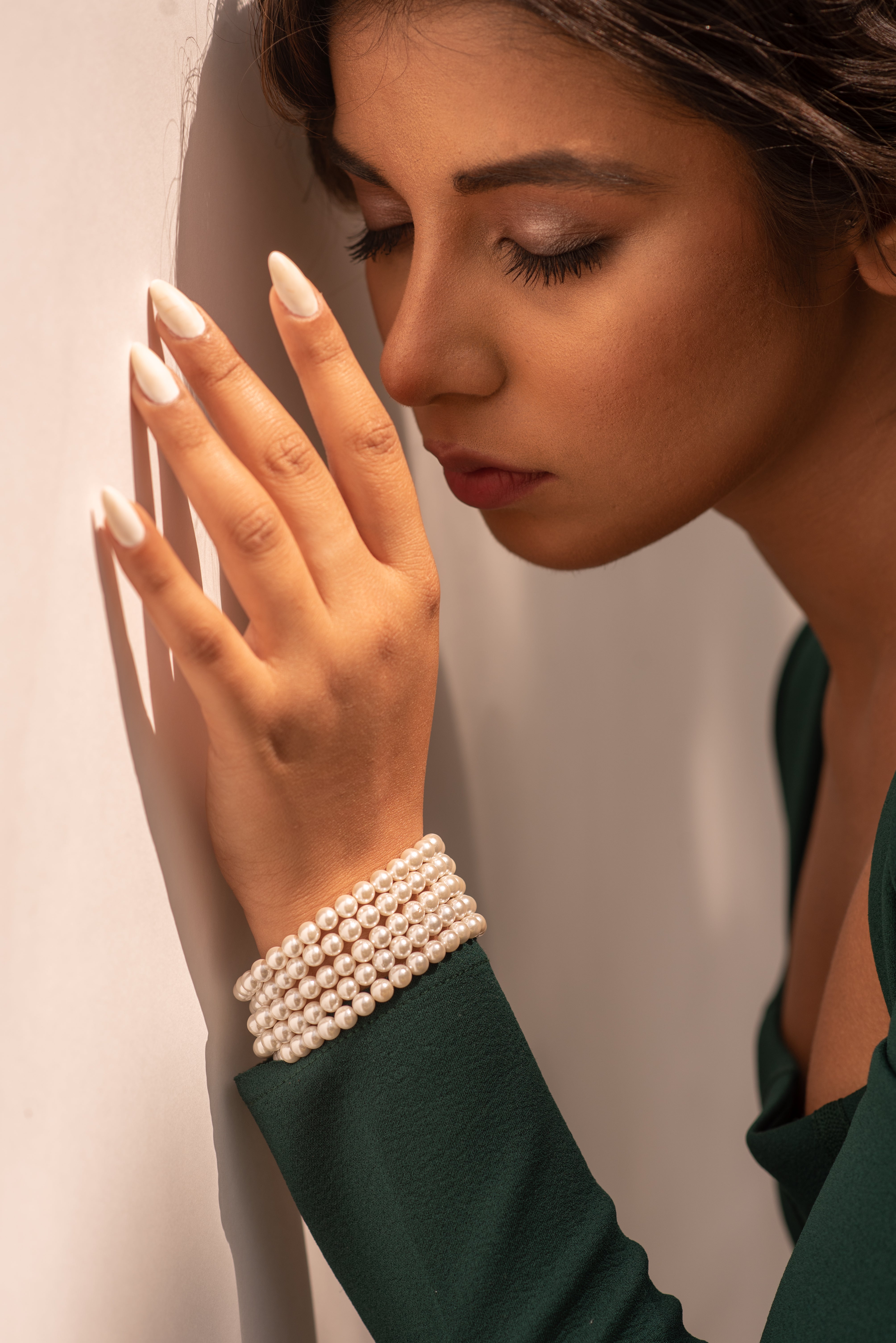 White Pearl Beaded Bracelet