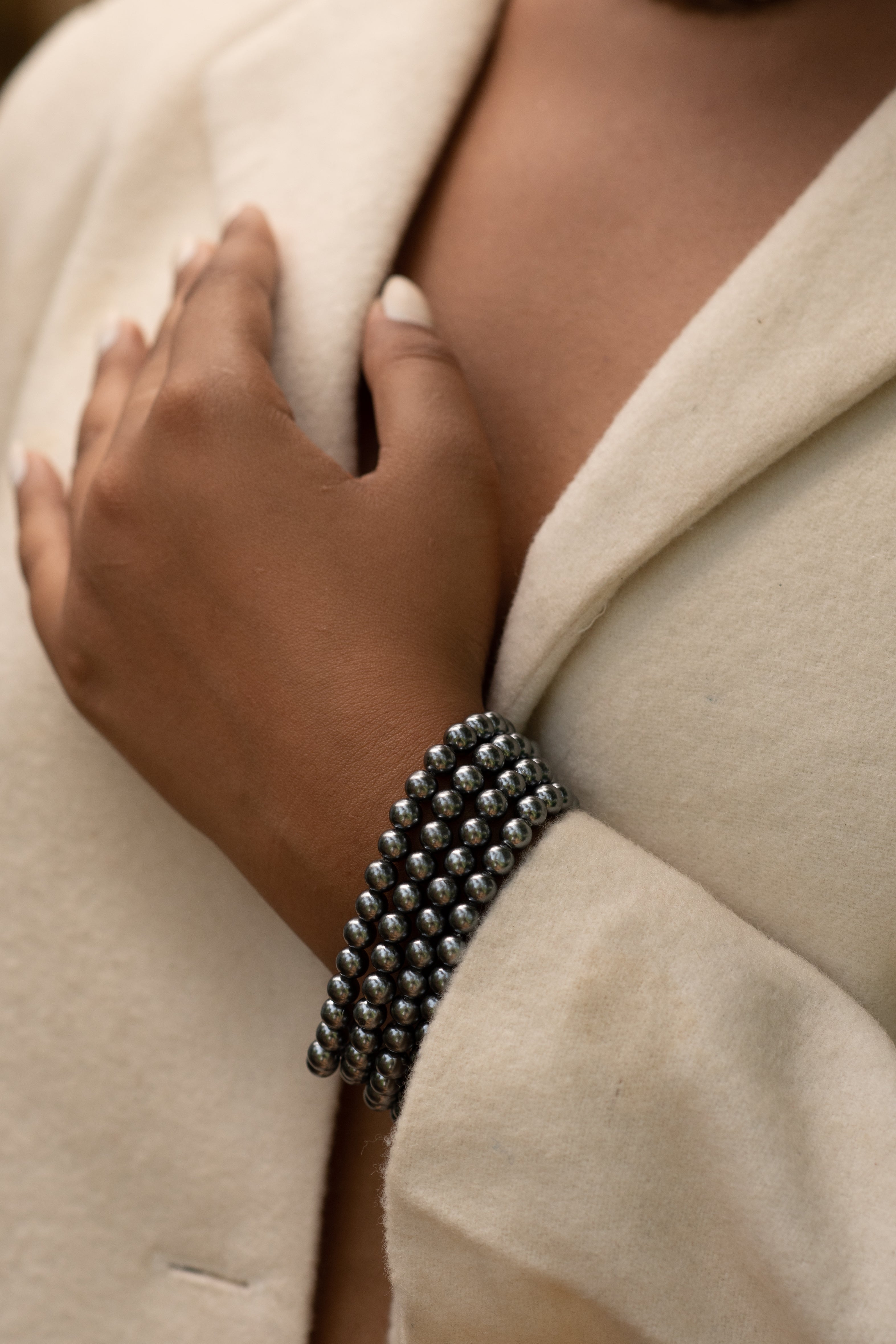 Grey Pearl Beaded Bracelet