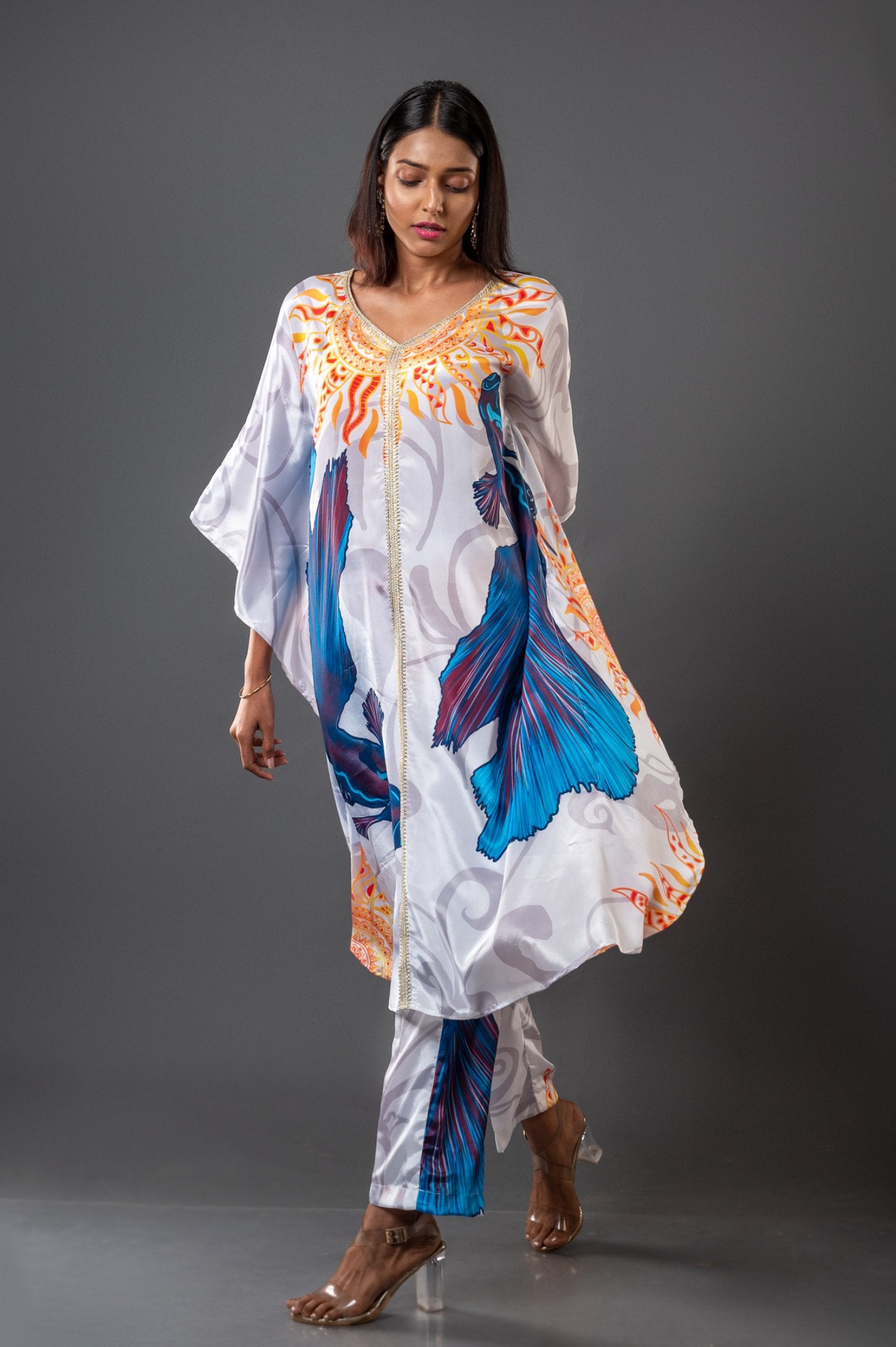 Matsya Printed Kaftan Set