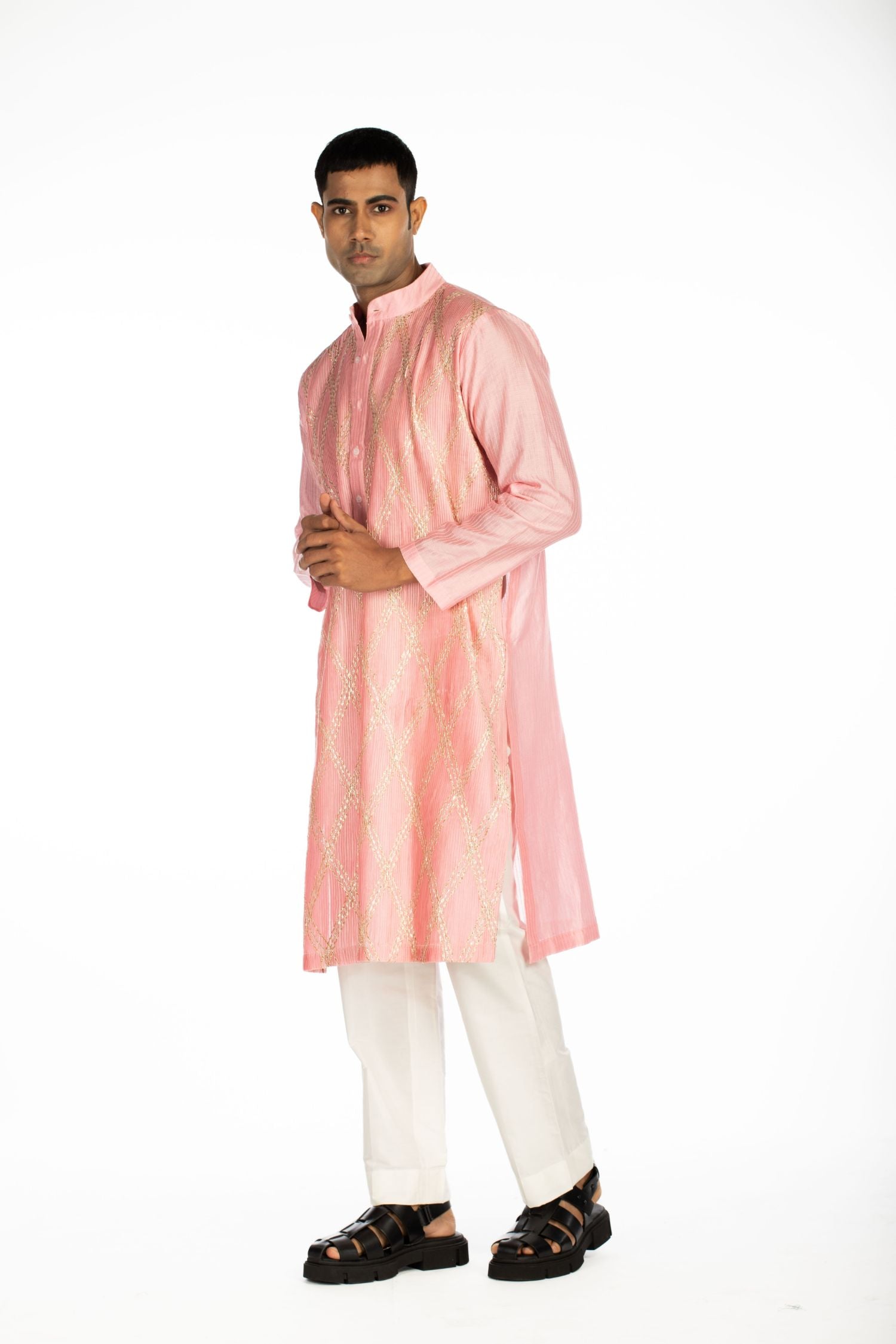 Blush Pink Embroidered Kurta Set