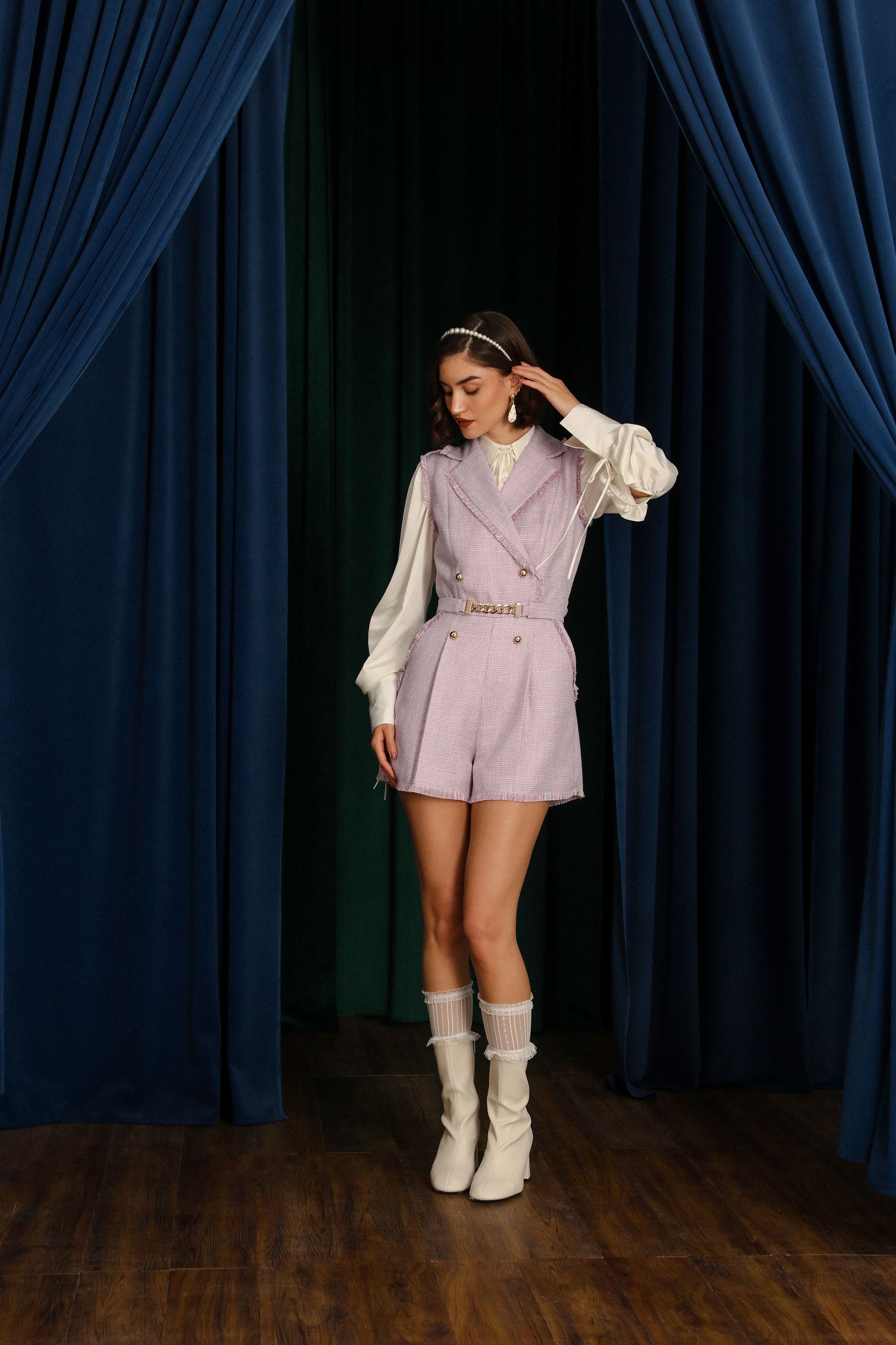 Ariana Light Wool Playsuit
 (Lavender)