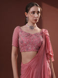 Load image into Gallery viewer, Dark Peach Georgette Pre-Draped Sharara Saree Set
