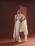 Load image into Gallery viewer, Cream Georgette Draped Skirt Set
