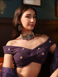 Load image into Gallery viewer, Purple Organza Floral Hand Embroidered Lehenga Set
