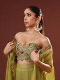 Load image into Gallery viewer, Parrot Green Organza Cape Set
