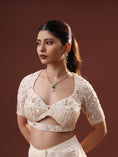 Load image into Gallery viewer, Cream White Georgette Dhoti Skirt Set
