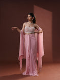 Load image into Gallery viewer, Blush Pink Georgette Draped Skirt Set
