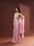 Load image into Gallery viewer, Blush Pink Georgette Draped Skirt Set
