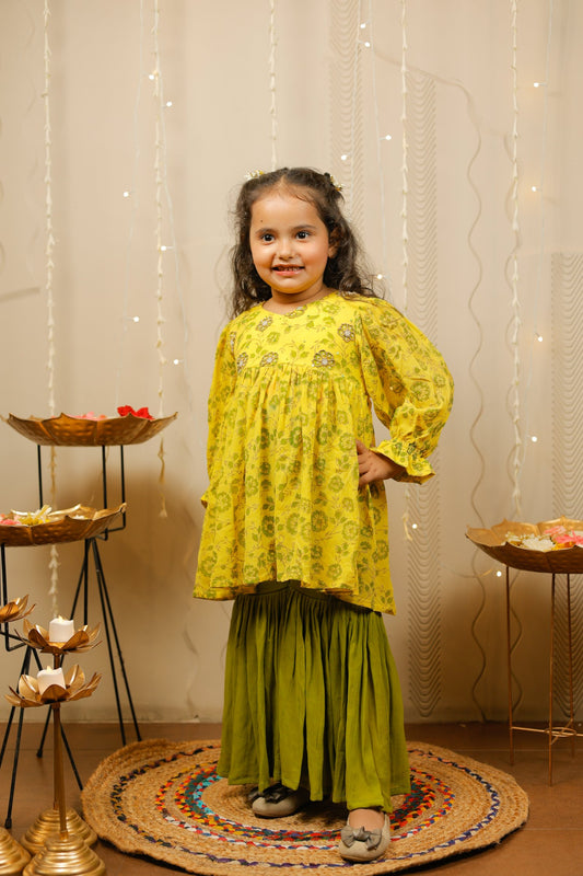 Yellow Sharara Set