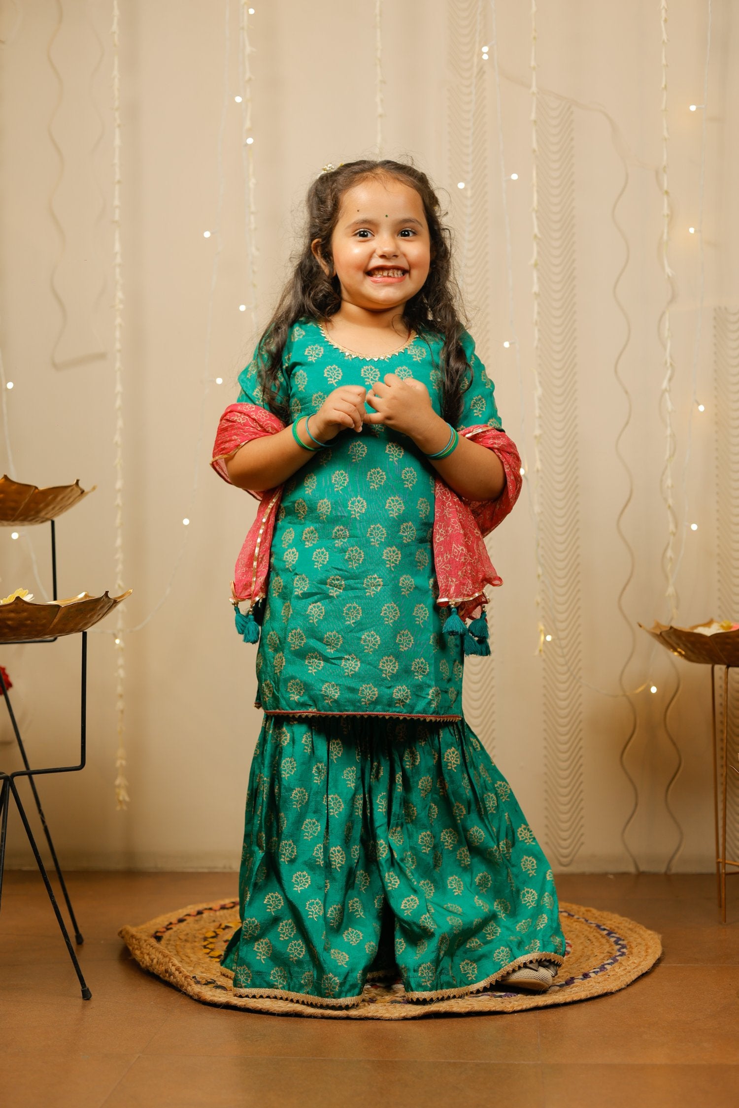 Green Sharara Set With Dupatta