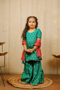 Load image into Gallery viewer, Green Sharara Set With Dupatta
