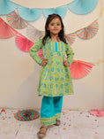 Load image into Gallery viewer, Green Garden Kurta With Pants
