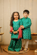 Load image into Gallery viewer, Green Sharara Set With Dupatta
