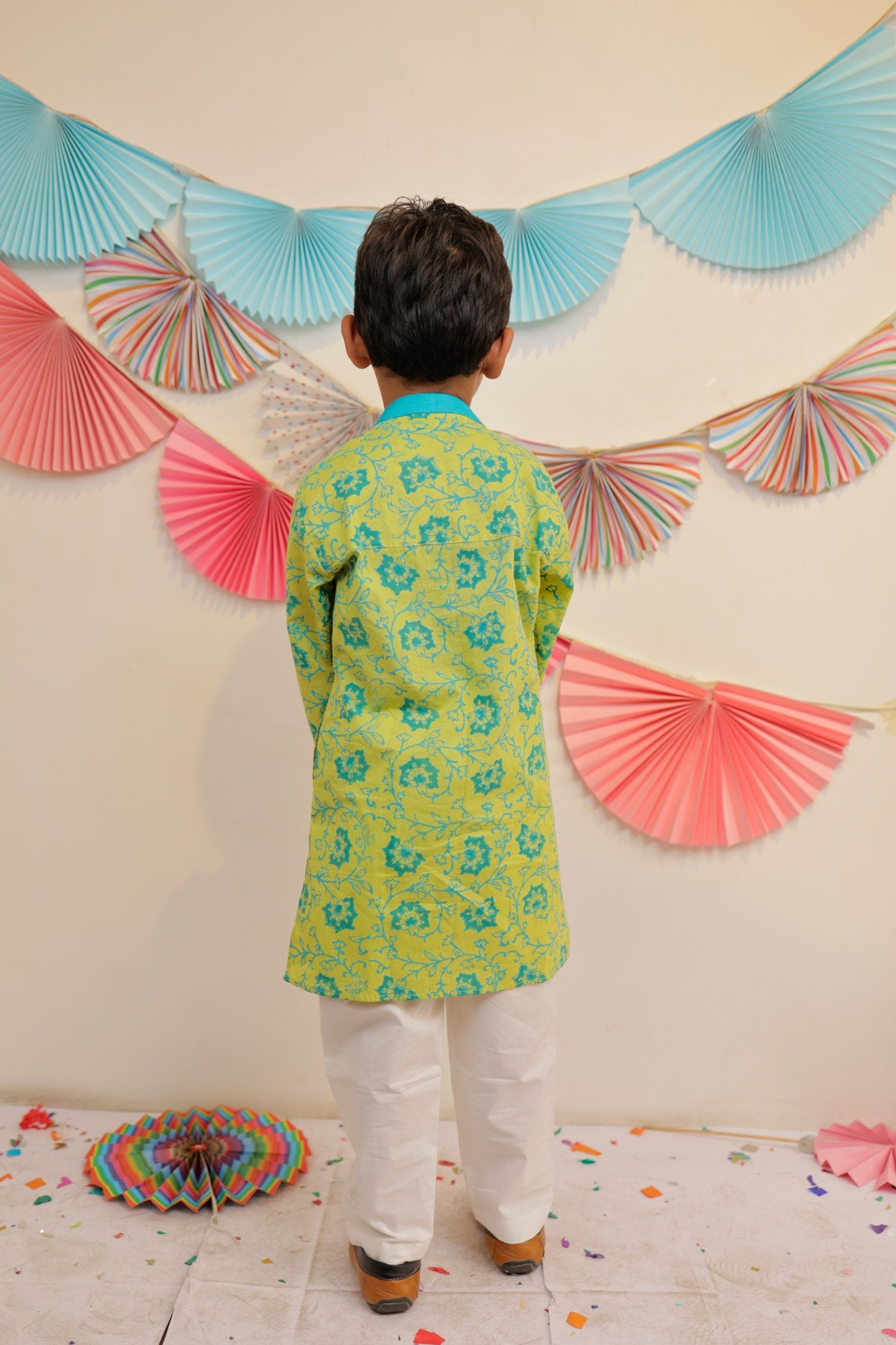 Green Garden Kurta Pyjama