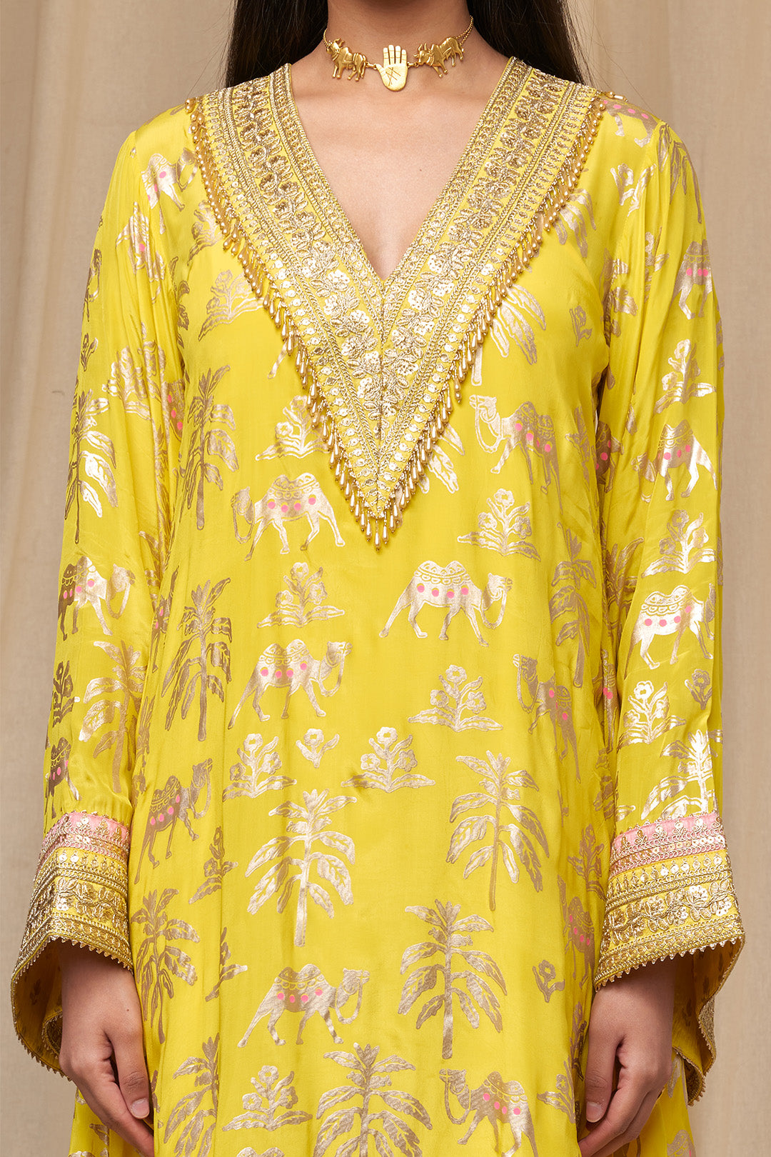 Lemon Yellow Oasis Kaftan