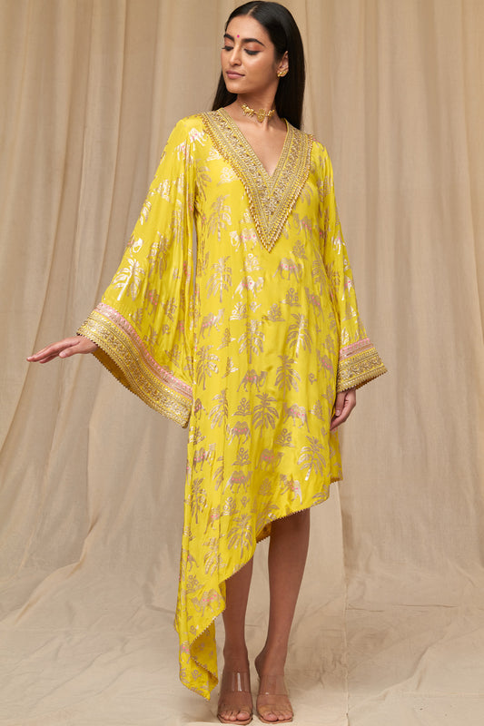 Lemon Yellow Oasis Kaftan