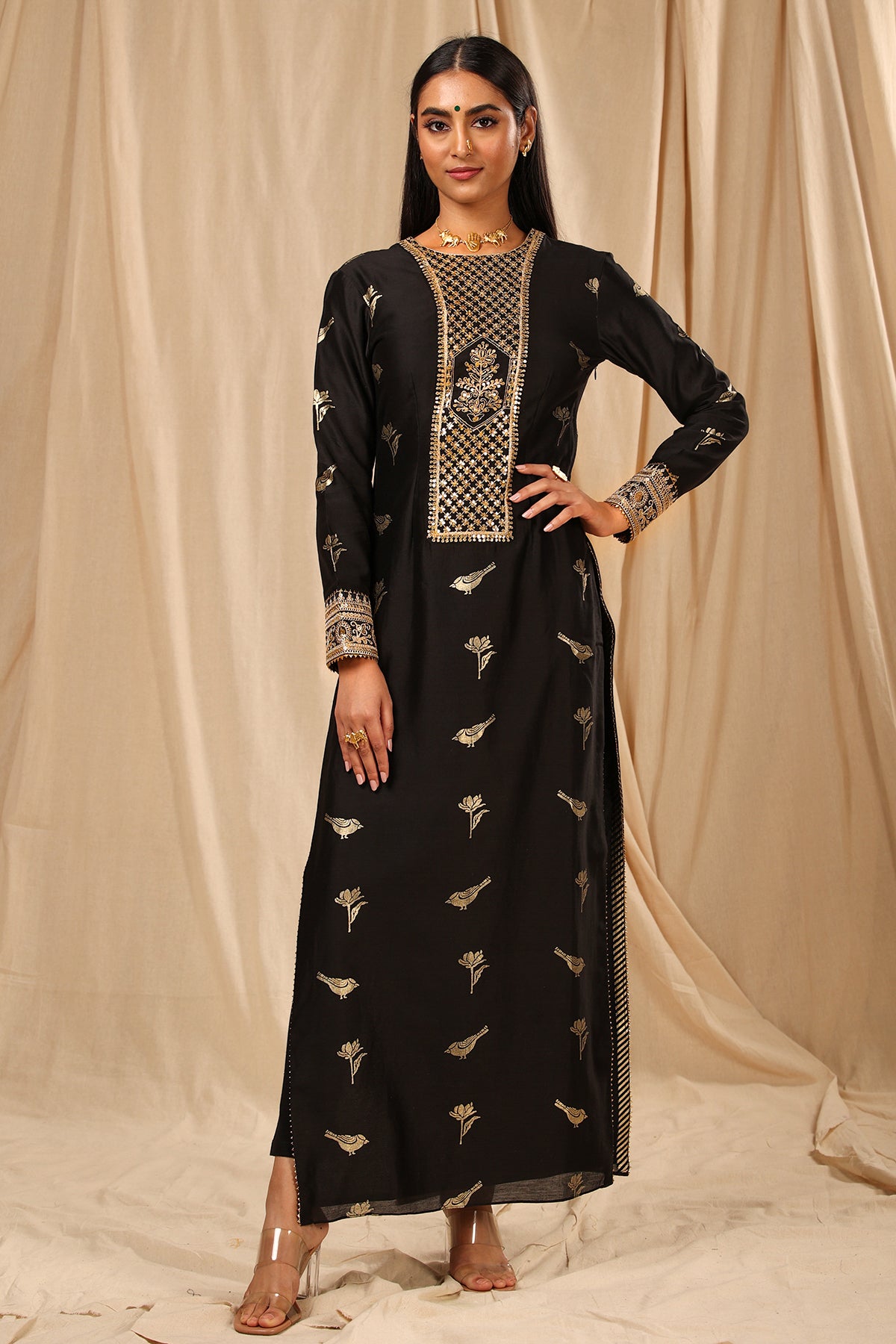 Black Vintage Fiona Kurta