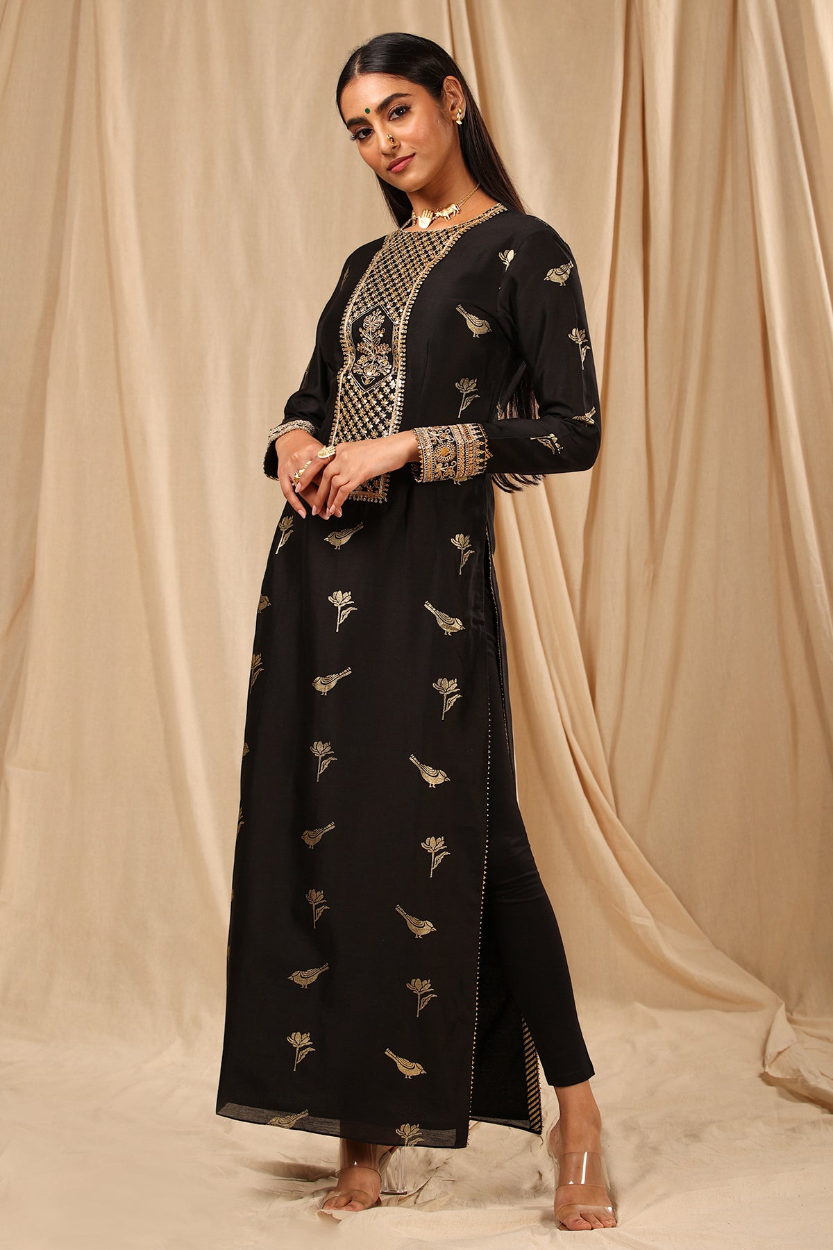 Black Vintage Fiona Kurta