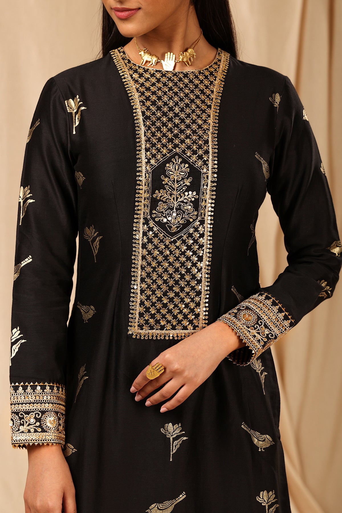 Black Vintage Fiona Kurta