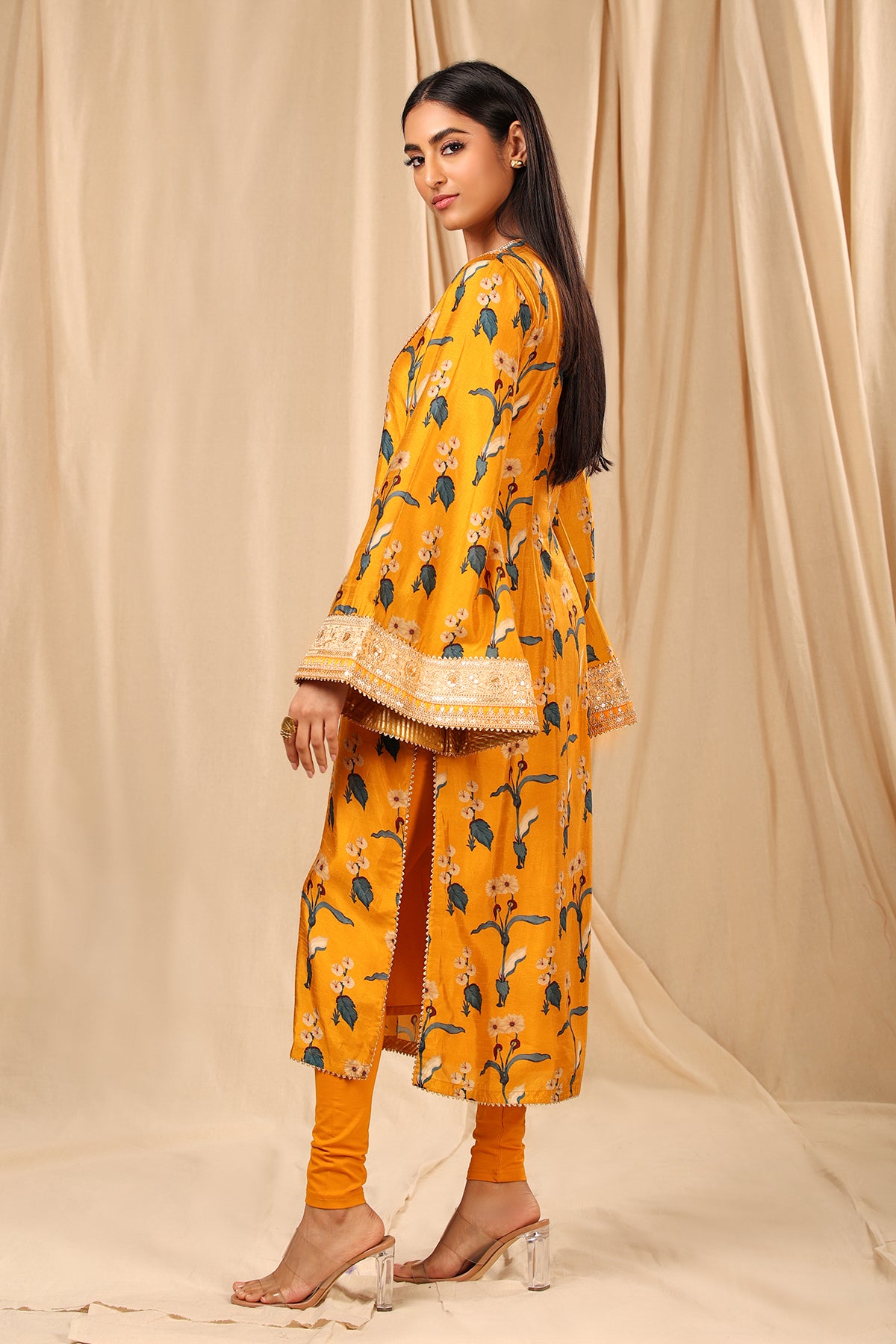 Mustard Spring Blossom Kurta